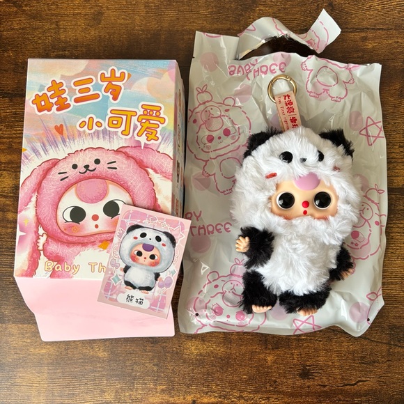 Baby Three Big Cute Plush Pendant Blind Box Confirmed PANDA - Picture 2 of 9